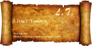 Lingl Tamara névjegykártya